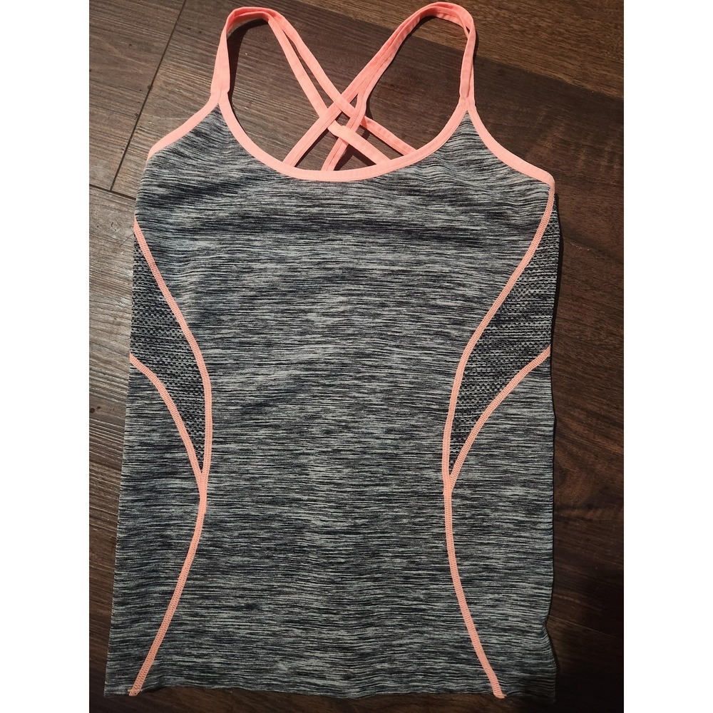 Fornia Tank Top Womens L/XL‎ Gray Crisscross Strap Activewear Workout Cami